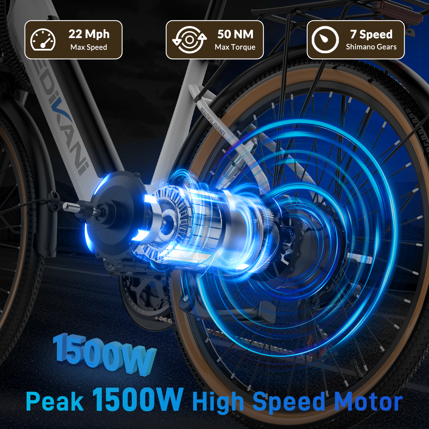 EDIKANI ED-M02 1500W Peak Moter Mountain Electric Bike