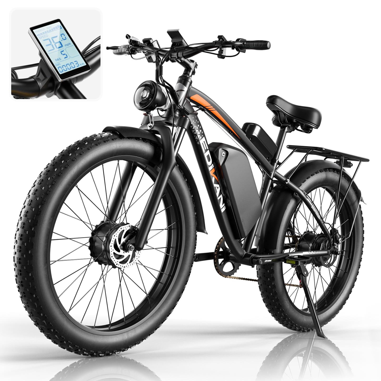 EDIKANI ED-SN01 3000W Peak Dual Motor Fat Tire Electric Bike