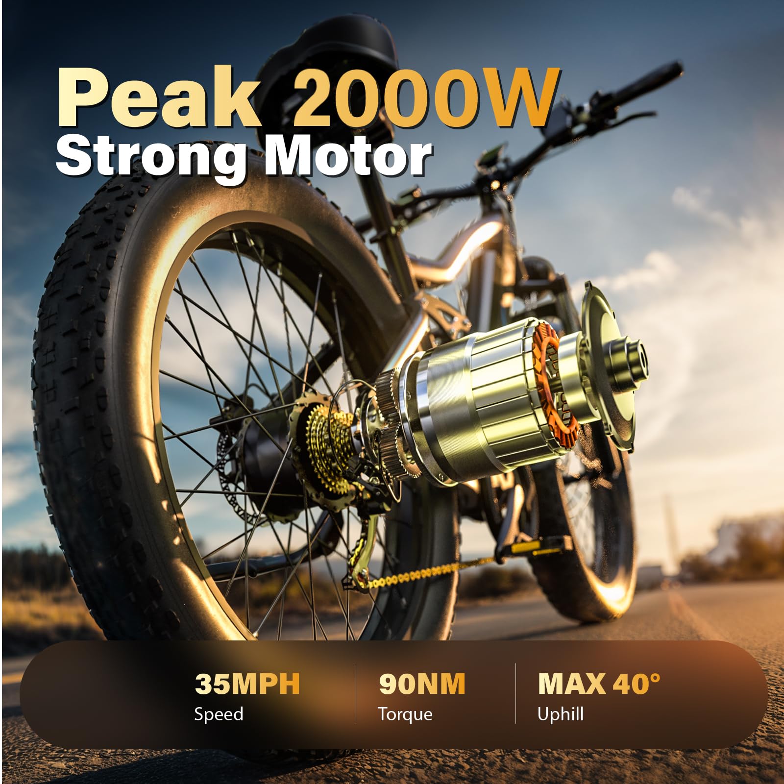 EDIKANI ED-SF01 2000W Peak Motor Fat Tire Electric Bike