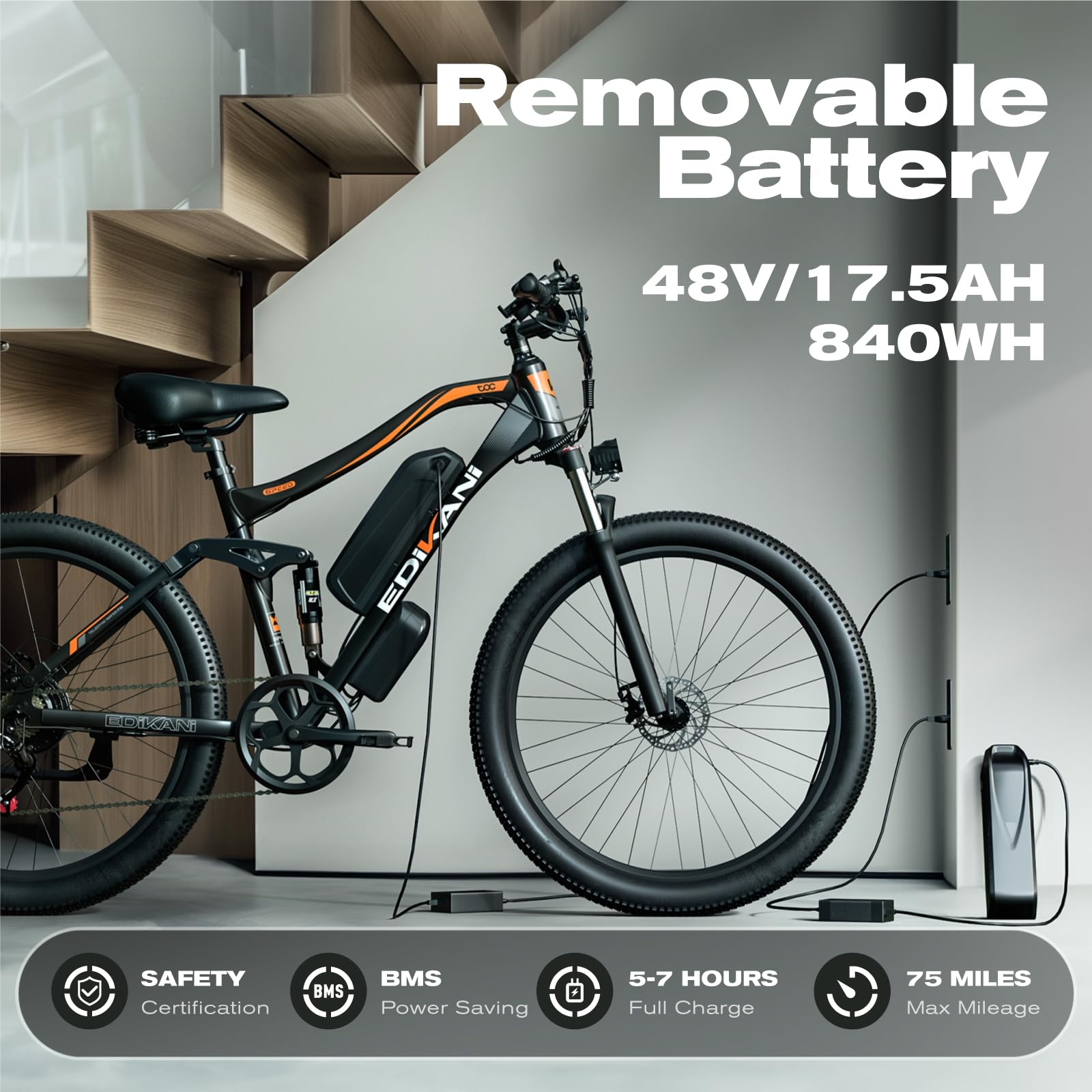 EDIKANI ED-ST01 1500W Peak Motor Mountain Electric Bike