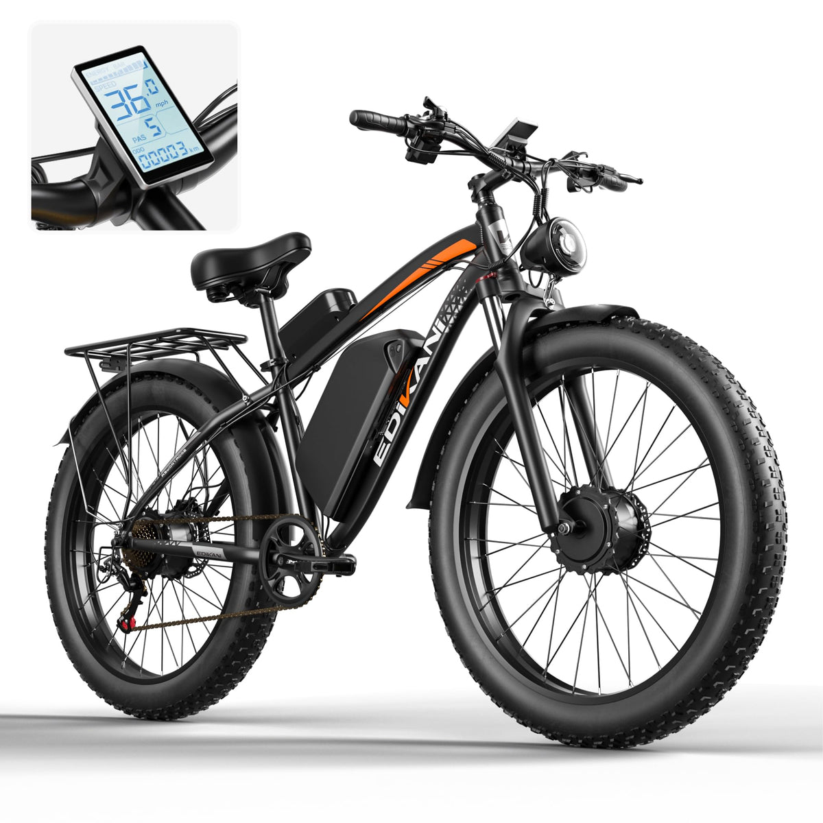 EDIKANI ED-SN01 3000W Peak Dual Motor Fat Tire Electric Bike