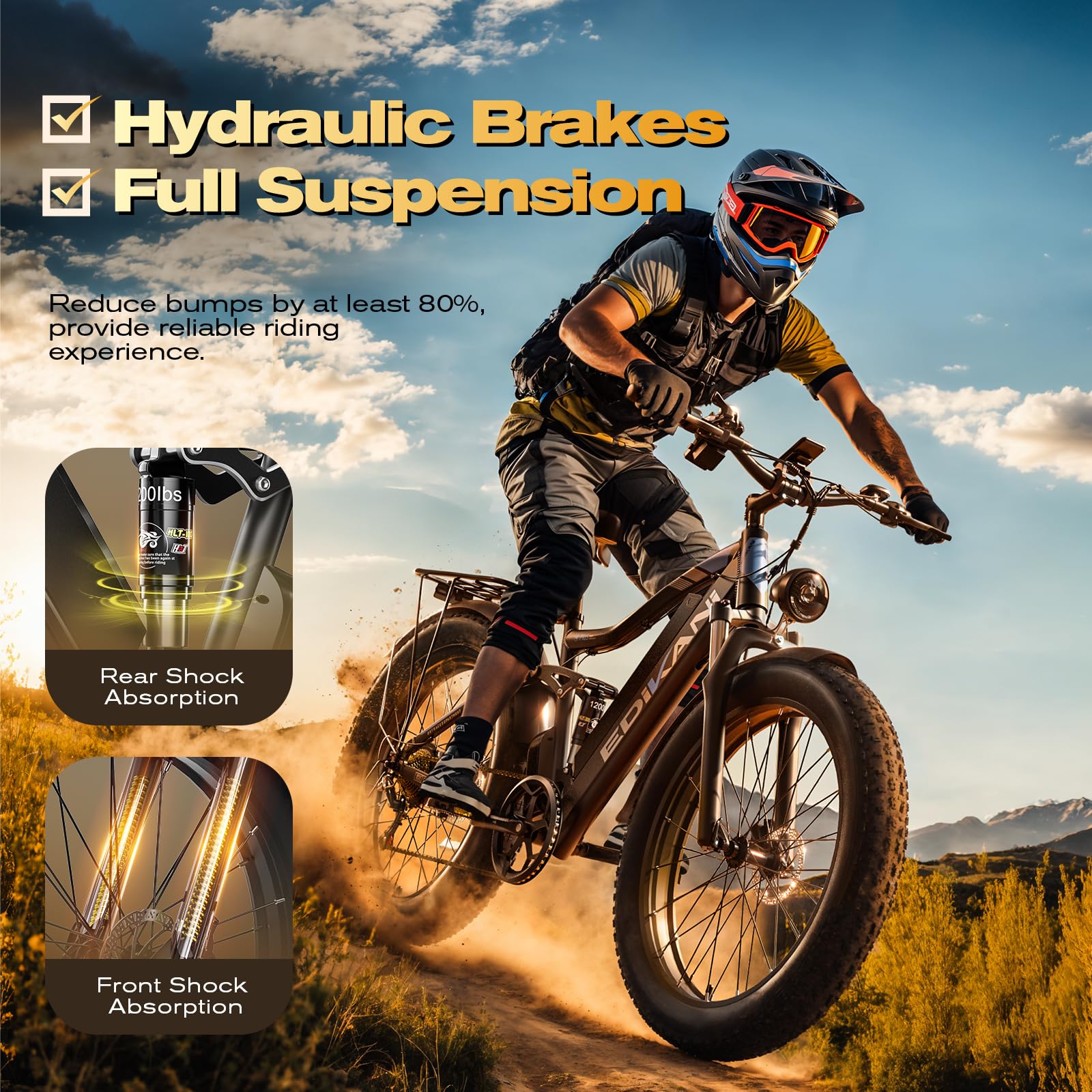 EDIKANI ED-SF01 2000W Peak Motor Fat Tire Electric Bike