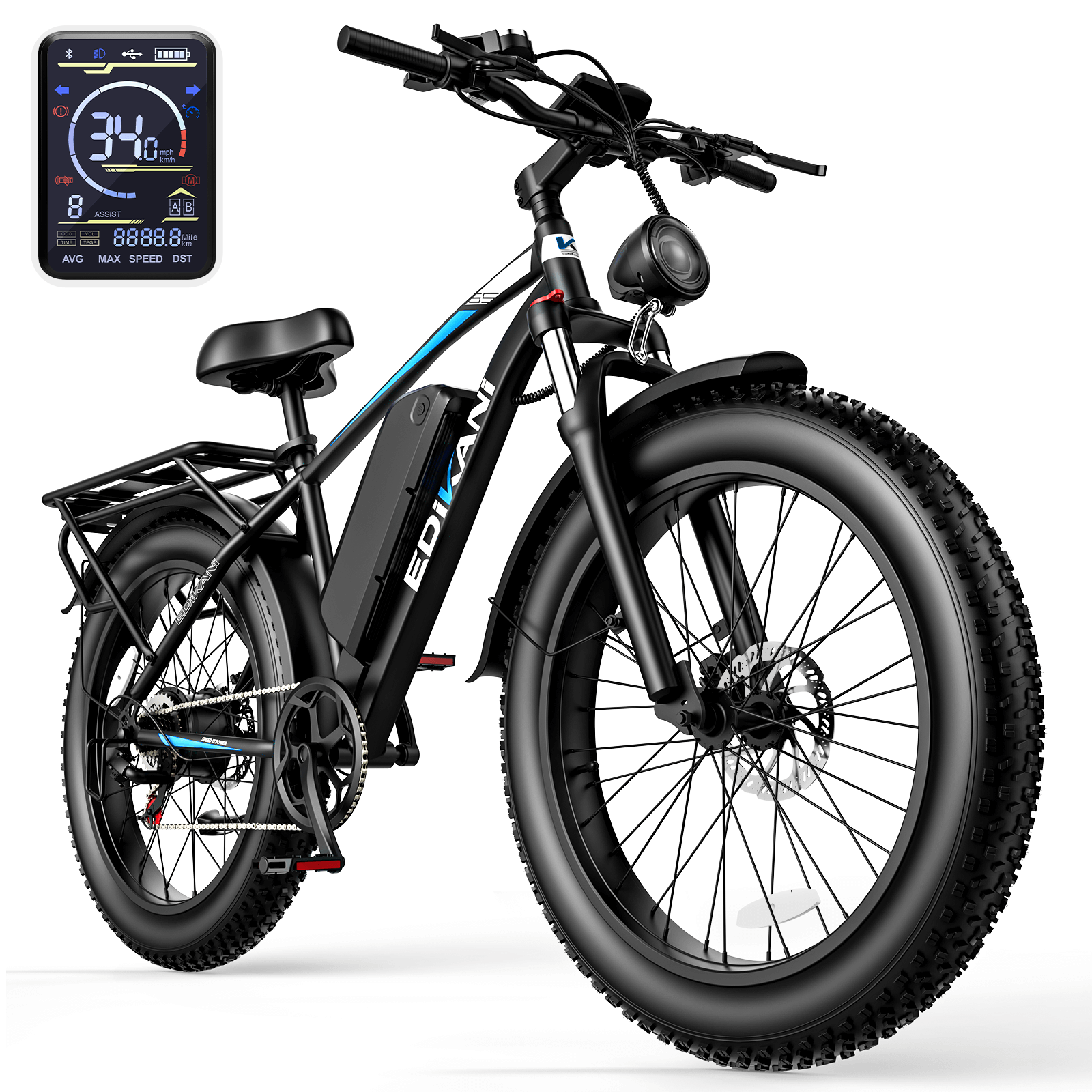 EDIKANI ED-S01 1500W Peak Motor Fat Tire Electric Bike