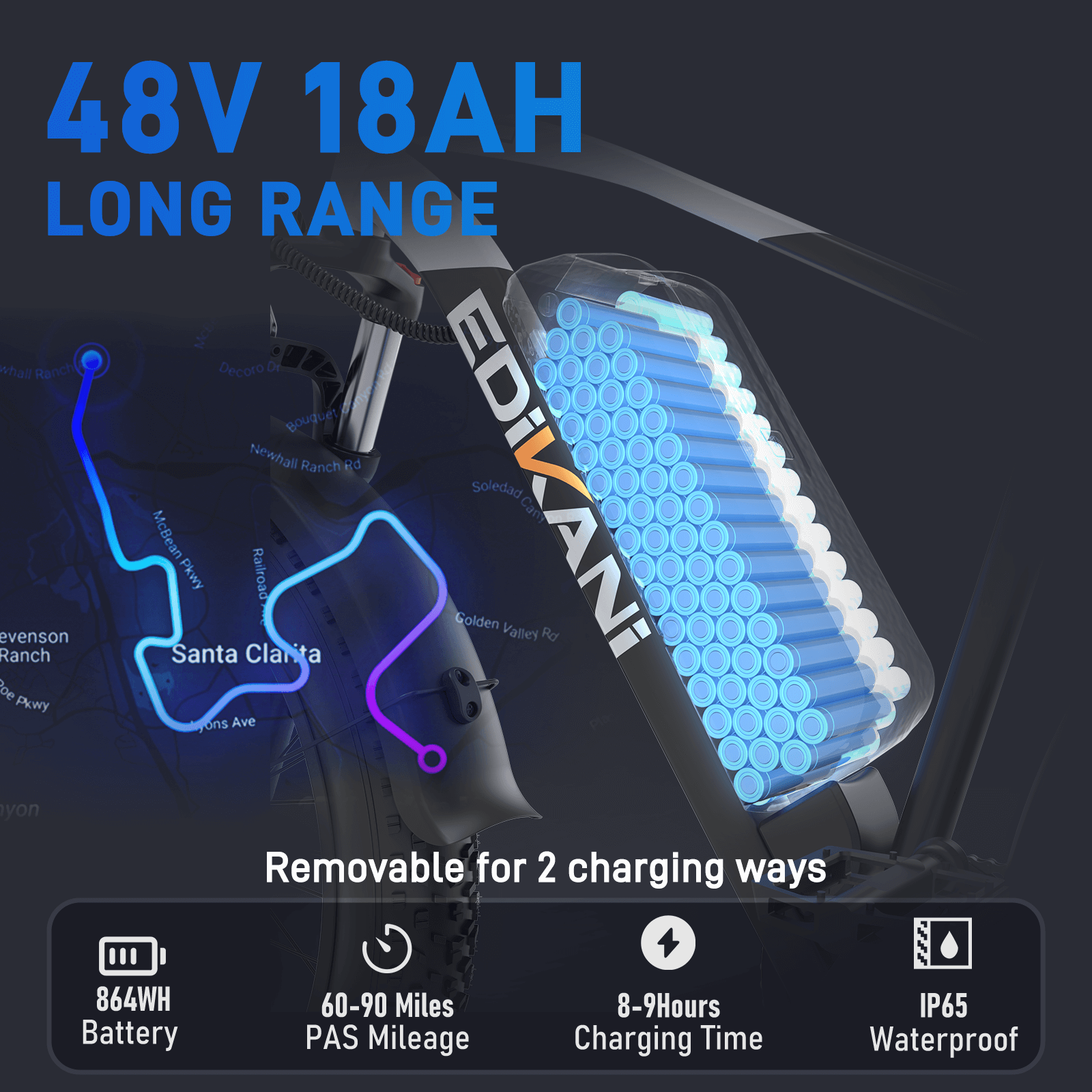 EDIKANI ED-S01 1500W Peak Motor Fat Tire Electric Bike