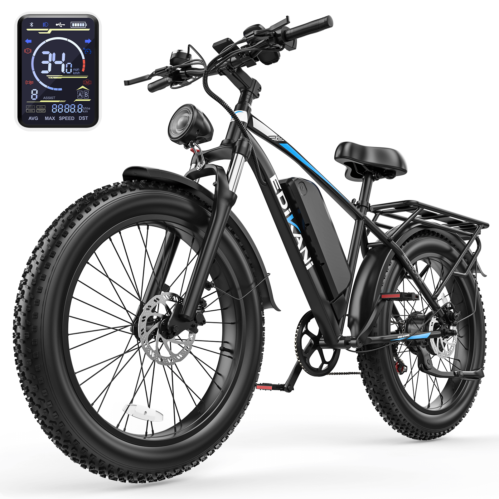 EDIKANI ED-S01 1500W Peak Motor Fat Tire Electric Bike