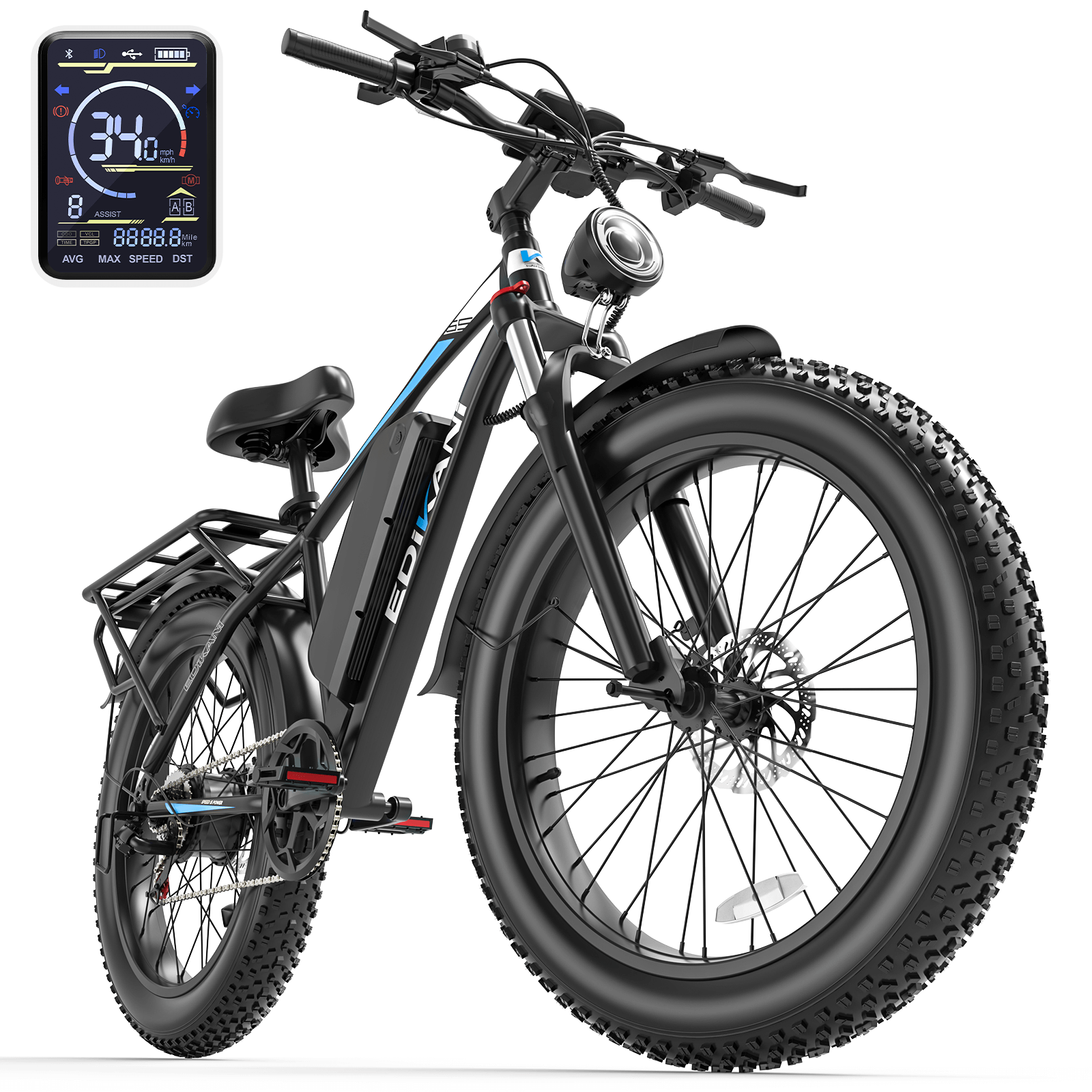 EDIKANI ED-S01 1500W Peak Motor Fat Tire Electric Bike