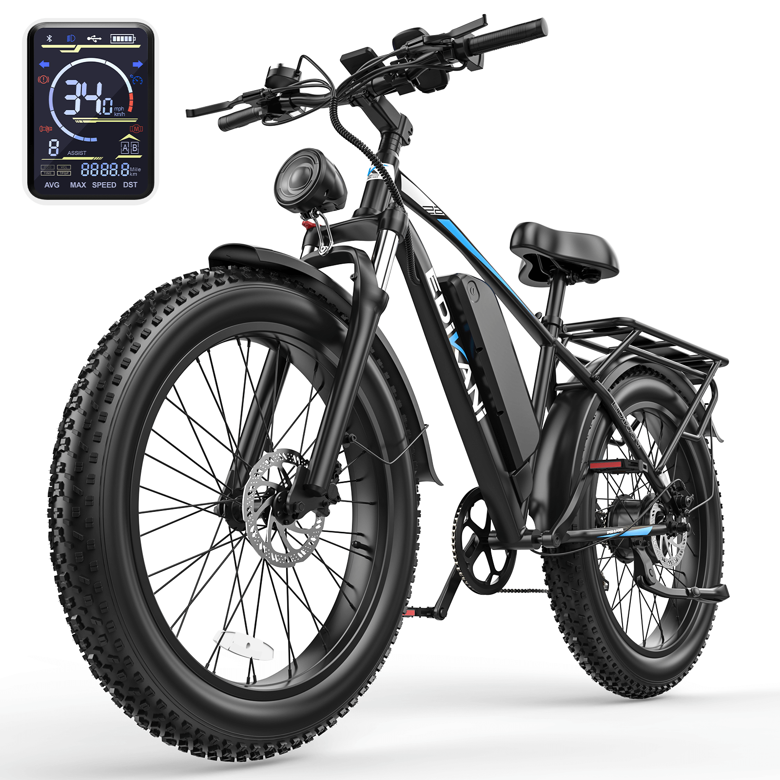 EDIKANI ED-S01 1500W Peak Motor Fat Tire Electric Bike