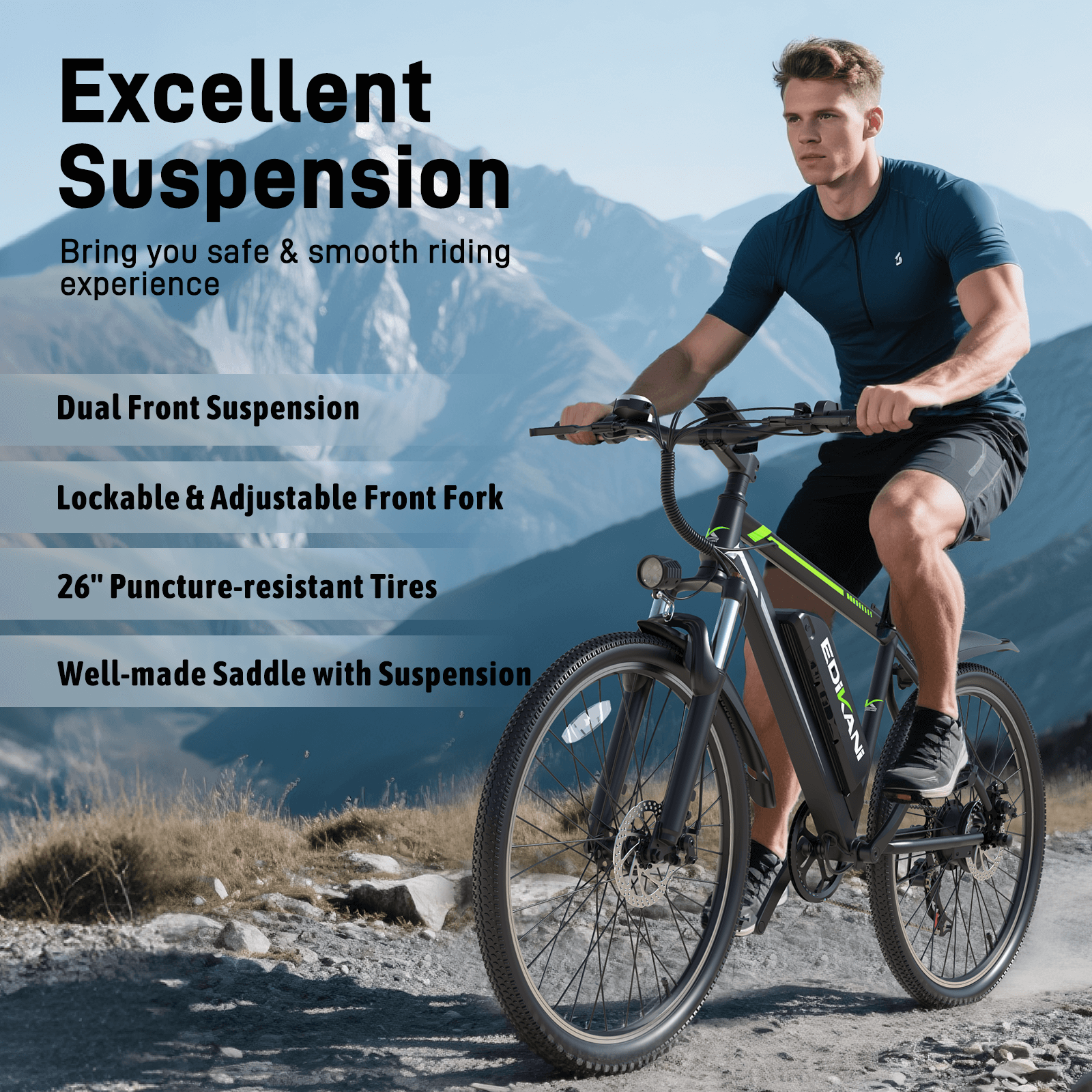 EDIKANI ED-M01 1000W Peak Motor Mountain Electric Bike