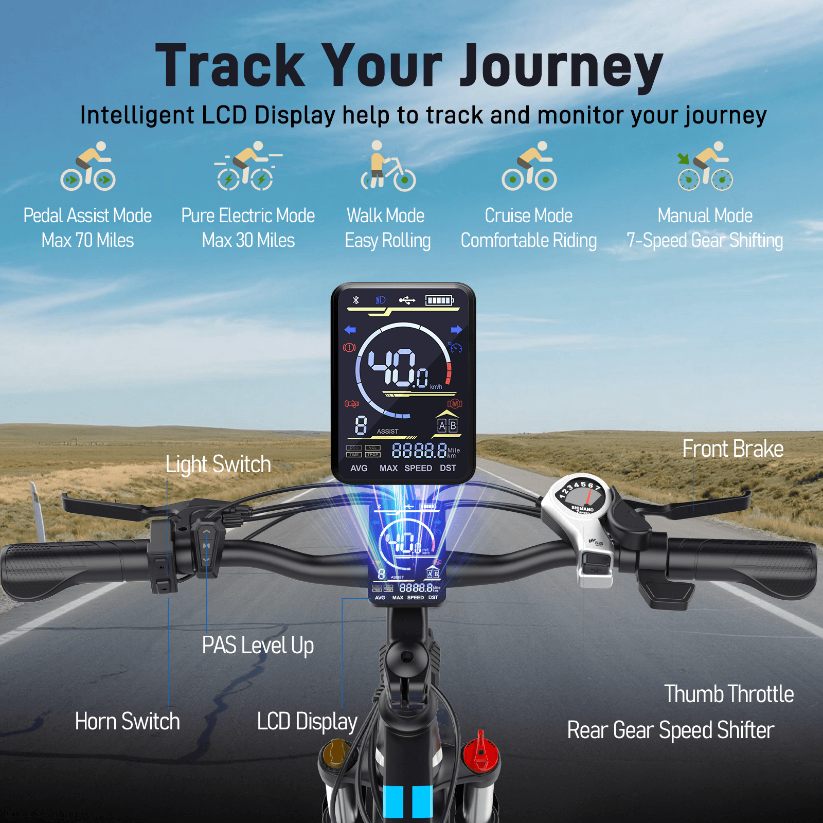 EDIKANI ED-M01 1000W Peak Motor Mountain Electric Bike