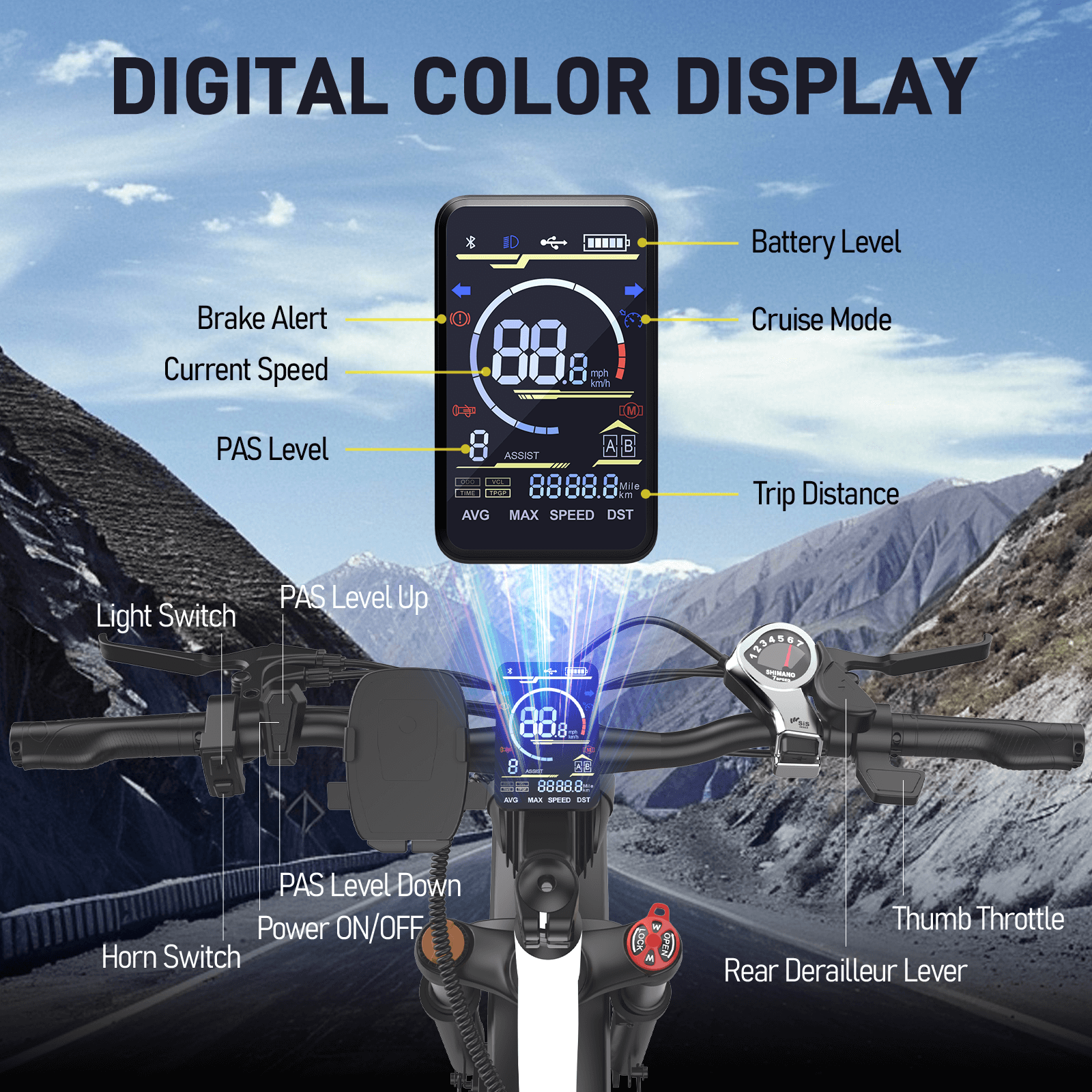 EDIKANI ED-S01 1500W Peak Motor Fat Tire Electric Bike