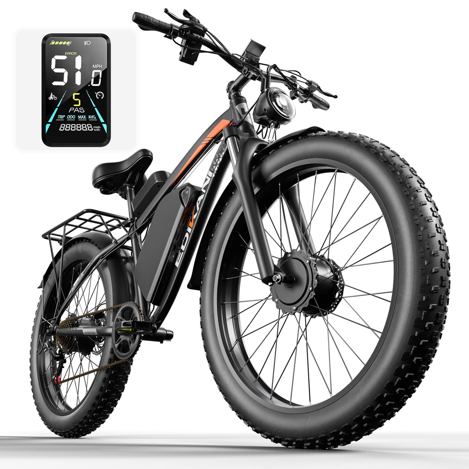 EDIKANI ED-SN01 5000W Peak Dual Motor Fat Tire Electric Bike-3