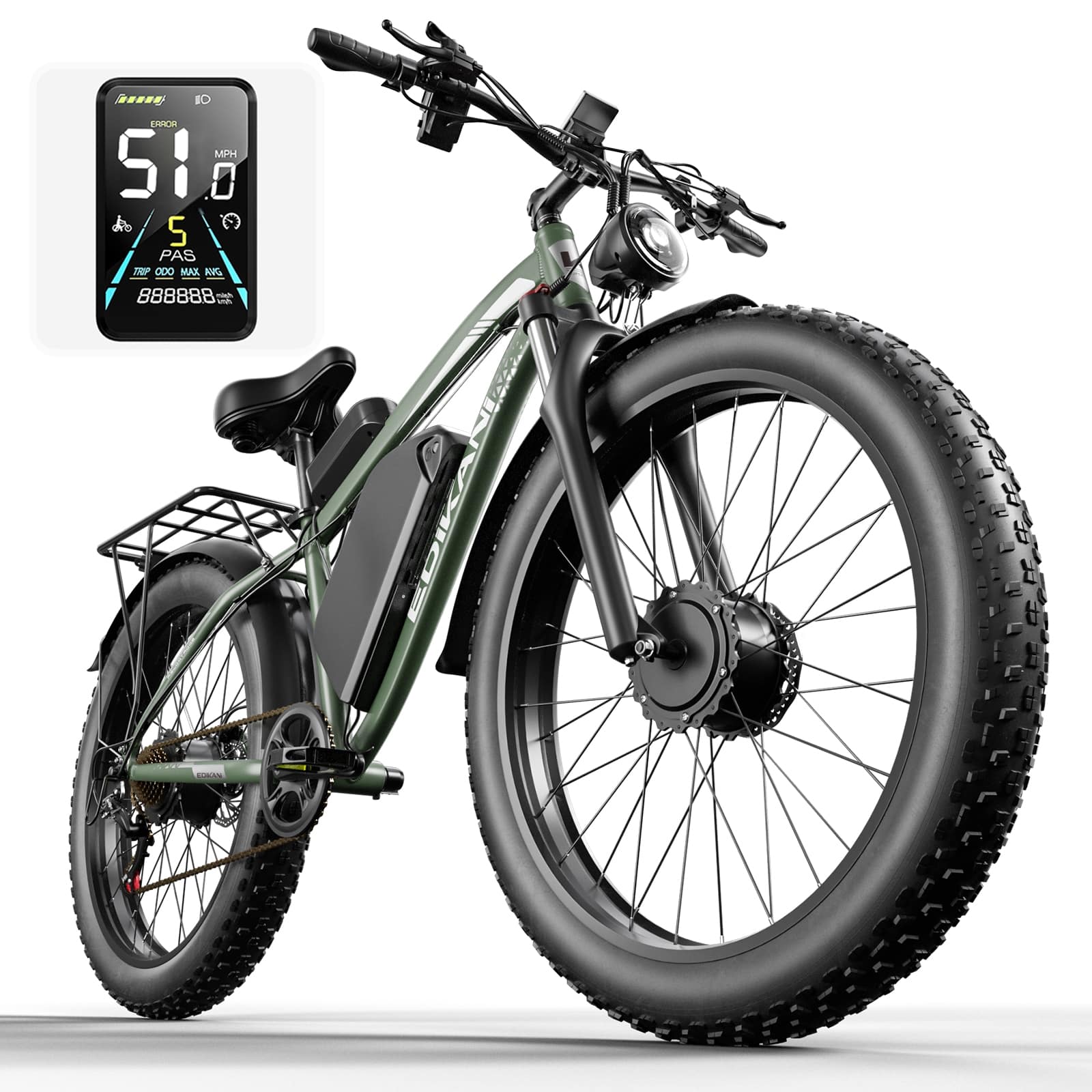 EDIKANI ED-SN01 5000W Peak Dual Motor Fat Tire Electric Bike-2