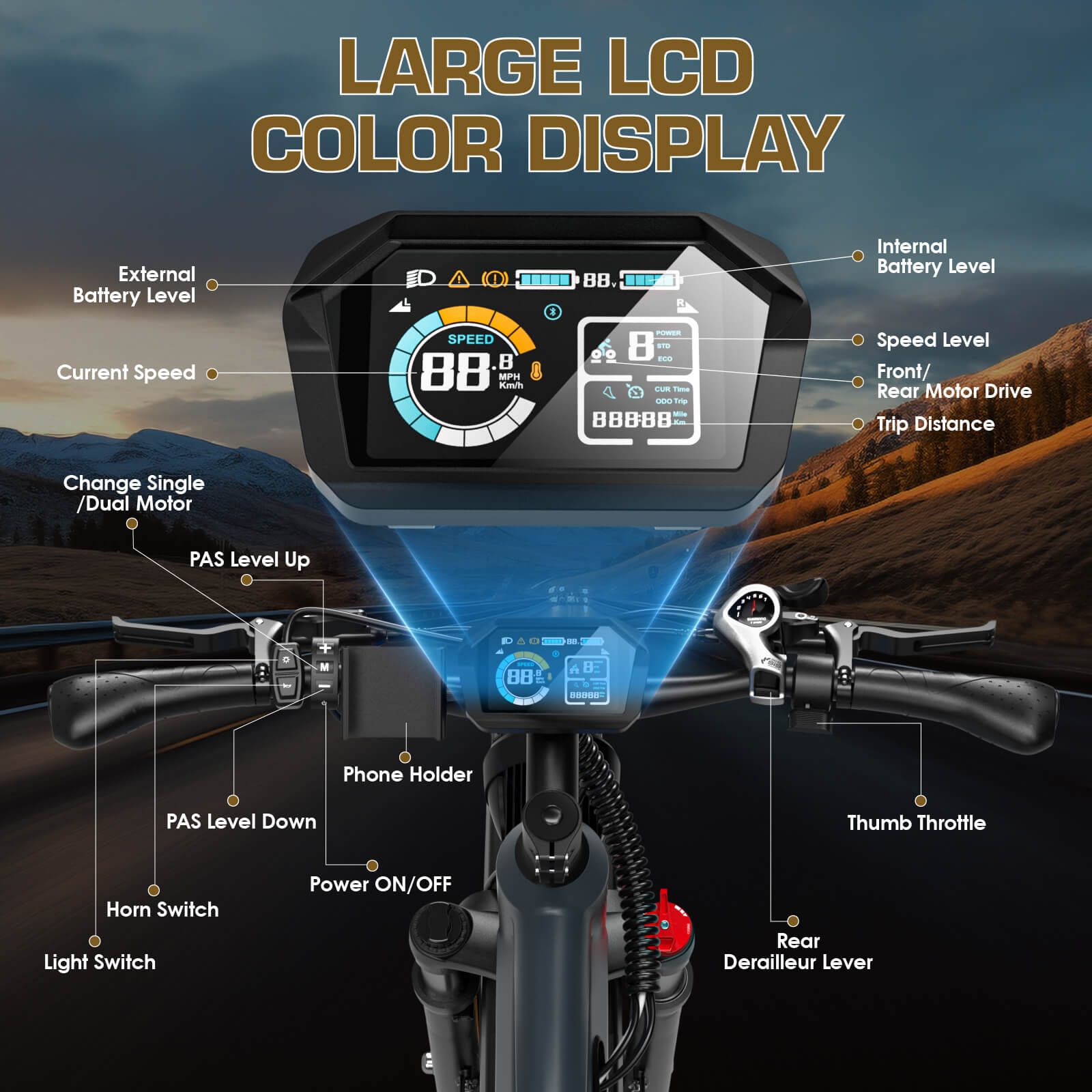 EDIKANI TOP-D80 Fat Tire Electric Bikes-8