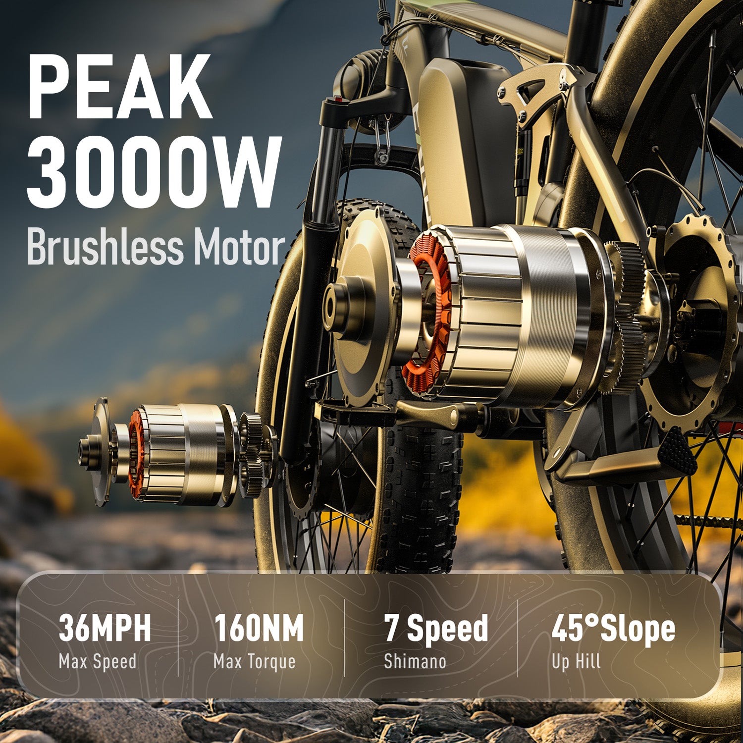 EXRBYKO EX-R05 3000W Peak Dual Motor 26" Full Suspension Fat Tire Electric Bike-9