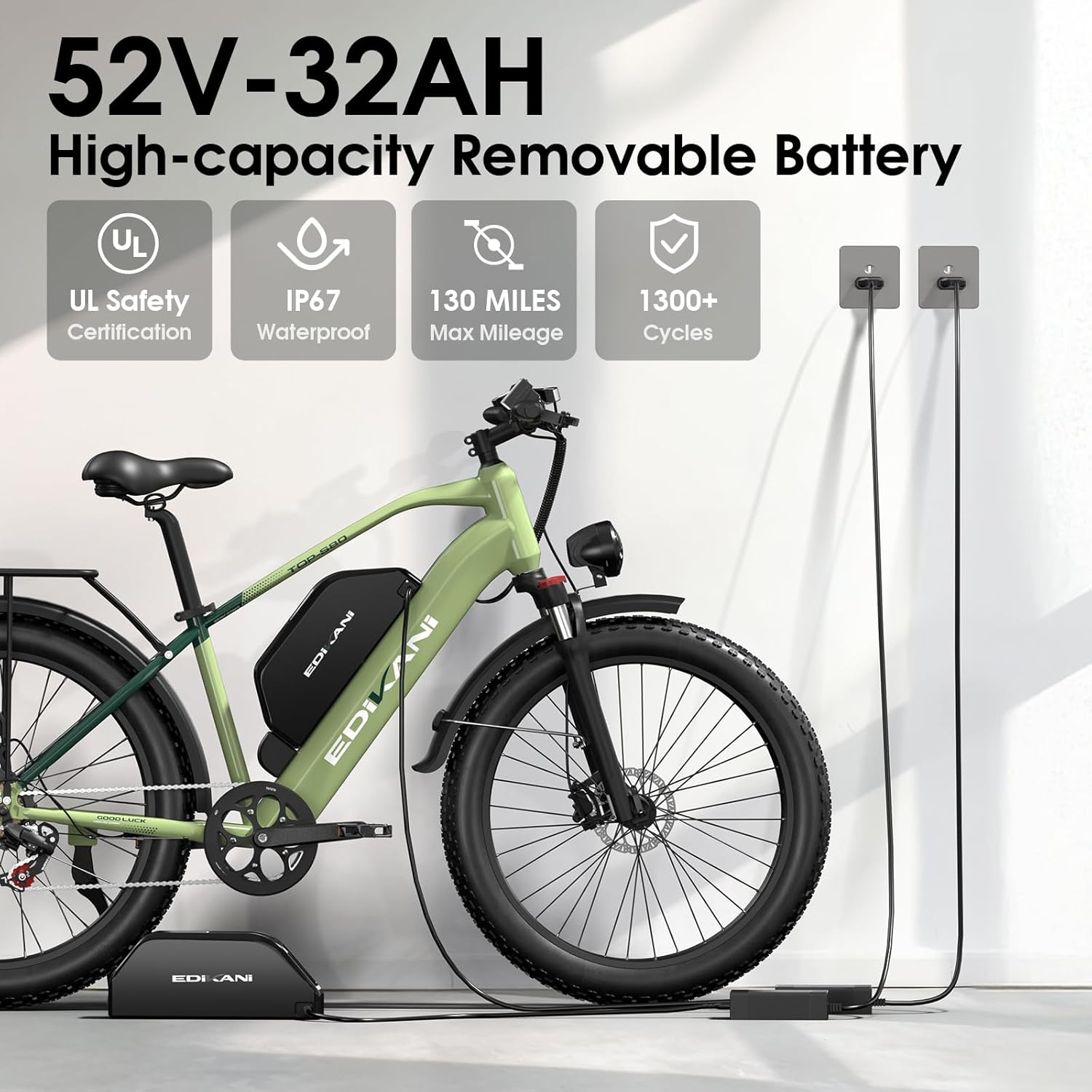EDIKANI TOP-S80 3000W Peak Motor Fat Tire Electric Bike