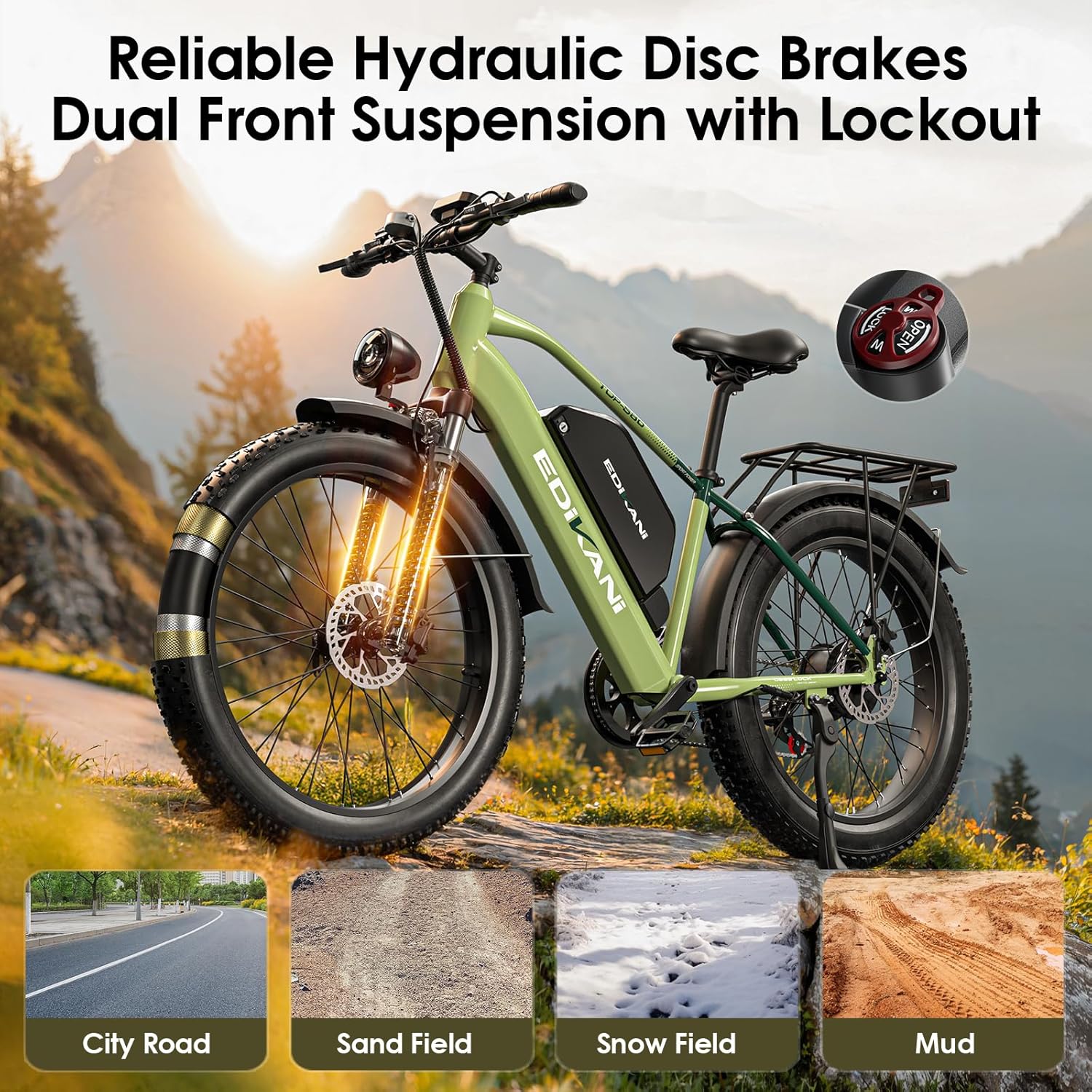 EDIKANI TOP-S80 3000W Peak Motor Fat Tire Electric Bike
