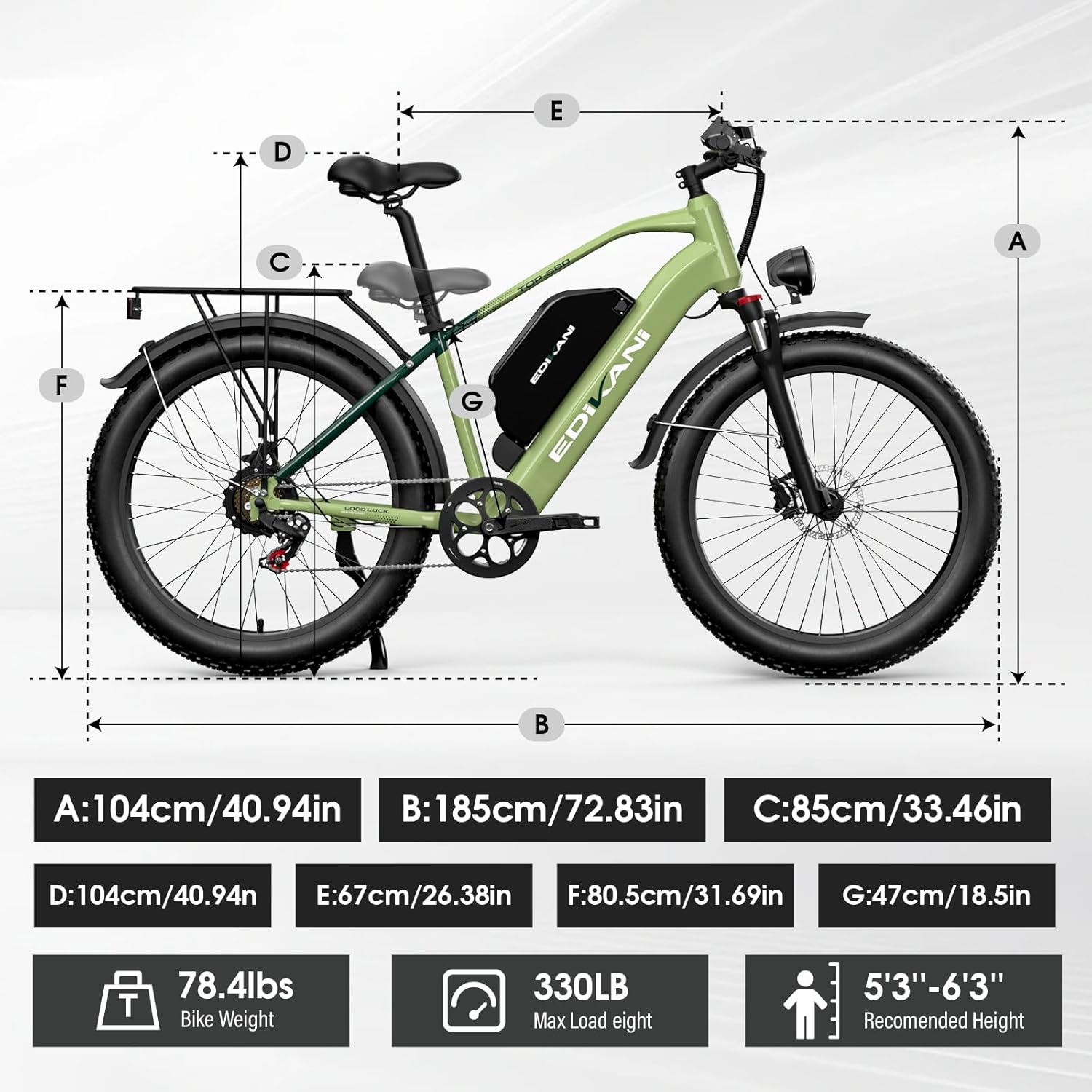 EDIKANI TOP-S80 3000W Peak Motor Fat Tire Electric Bike