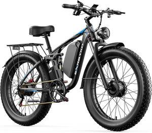 EDIKANI 26" Full Suspension 3000W Peak Dual Motor Fat Tire Electric Bike