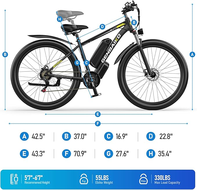 geoby electric bicycle GENBAIKO GE08 1500W Peak Electric Mountain Bike
