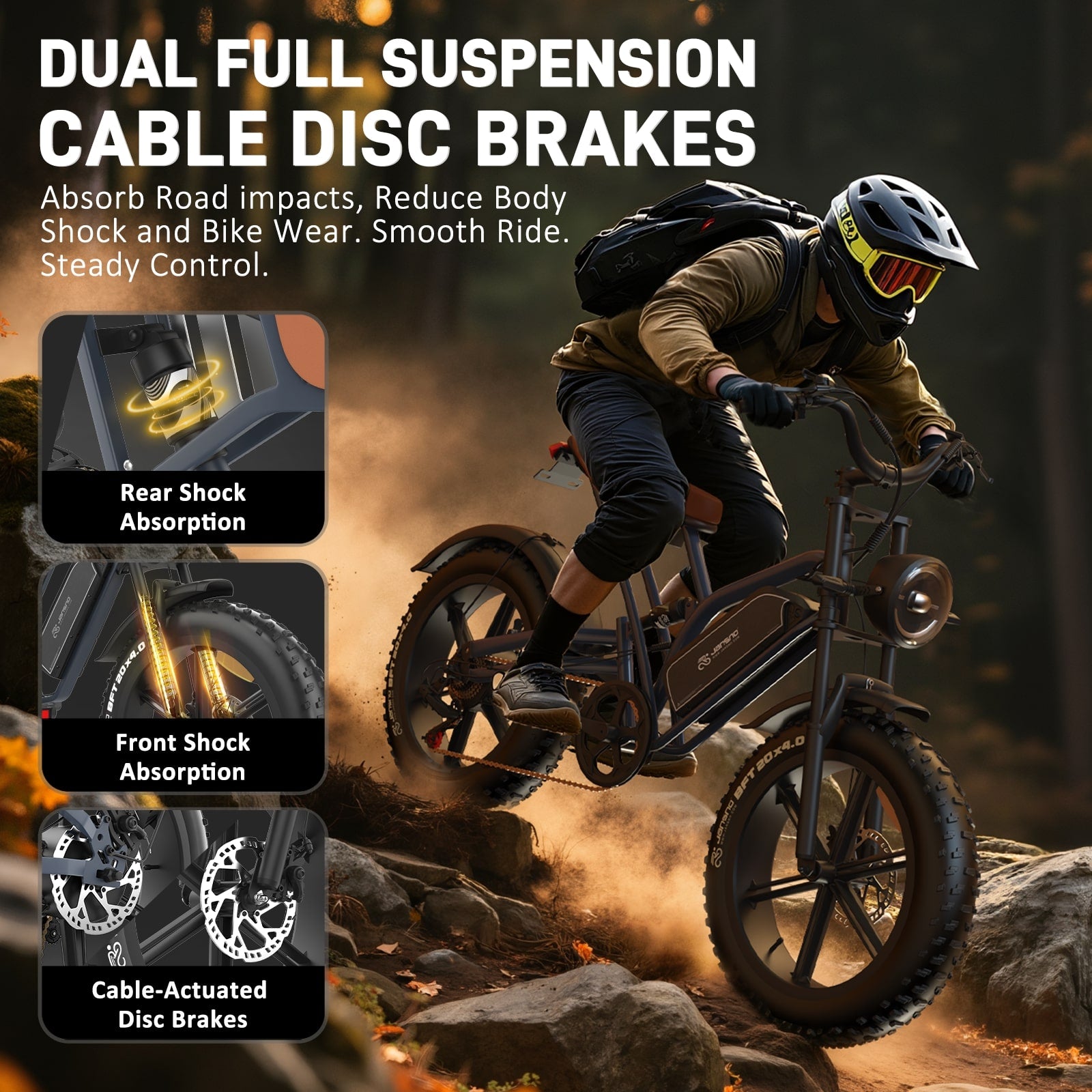 JANSNO X50 Fat Tire Electric Bike for Adults,NFC Display